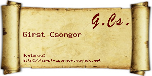 Girst Csongor névjegykártya